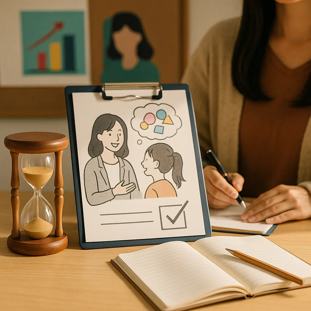 個別指導塾+α Sand glassと女性カウンセラーのテスト対策