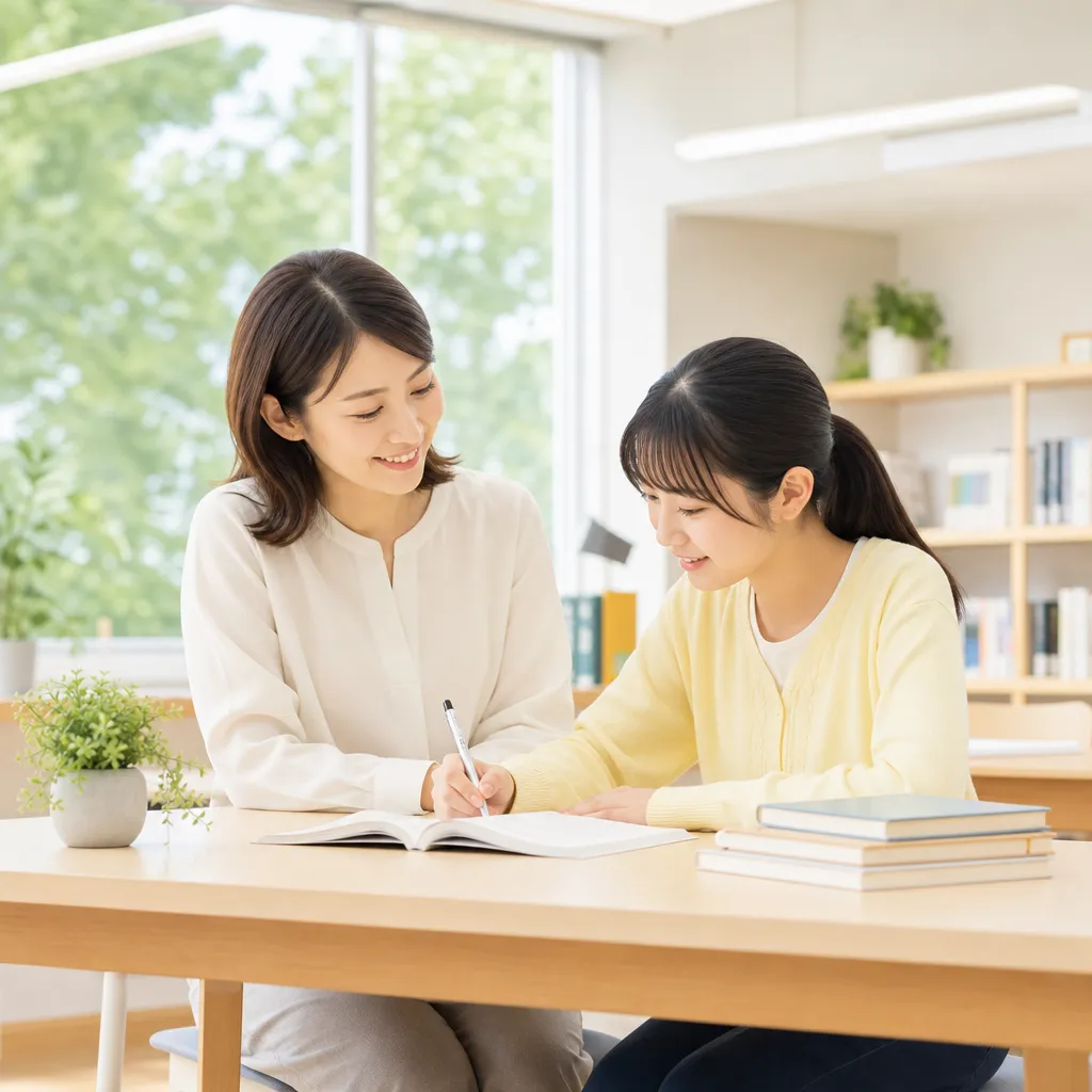 個別指導塾+α Sand glassの女性カウンセラーと1日15分テスト対策