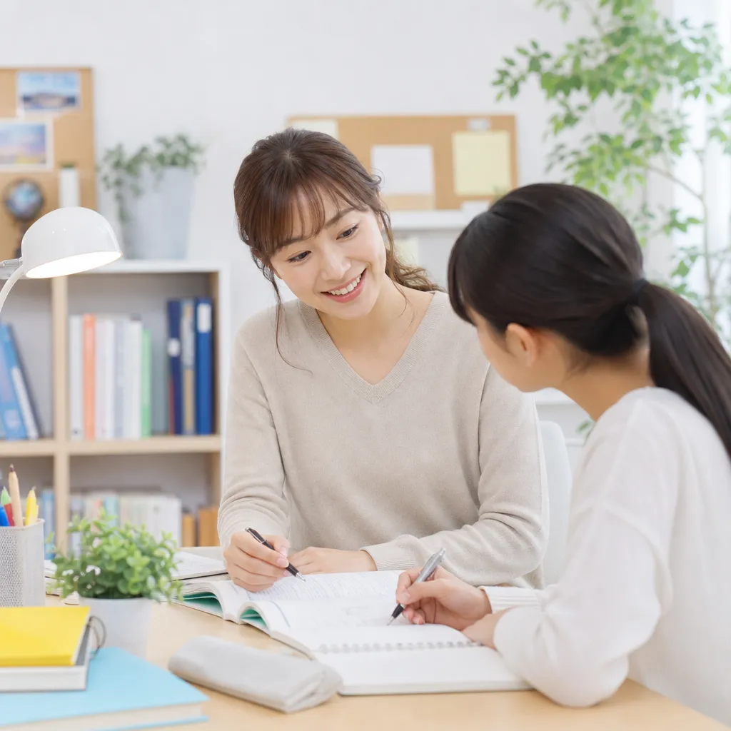 個別指導塾で女性カウンセラーと作る解答順